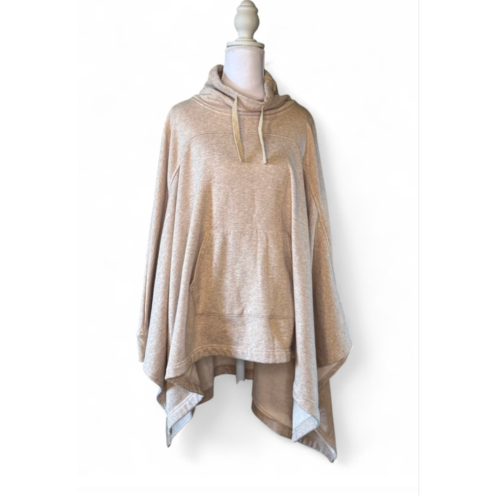 UGG Poncho Sweatshirt Beige Fleece Lined Oversized Cozy Lounge